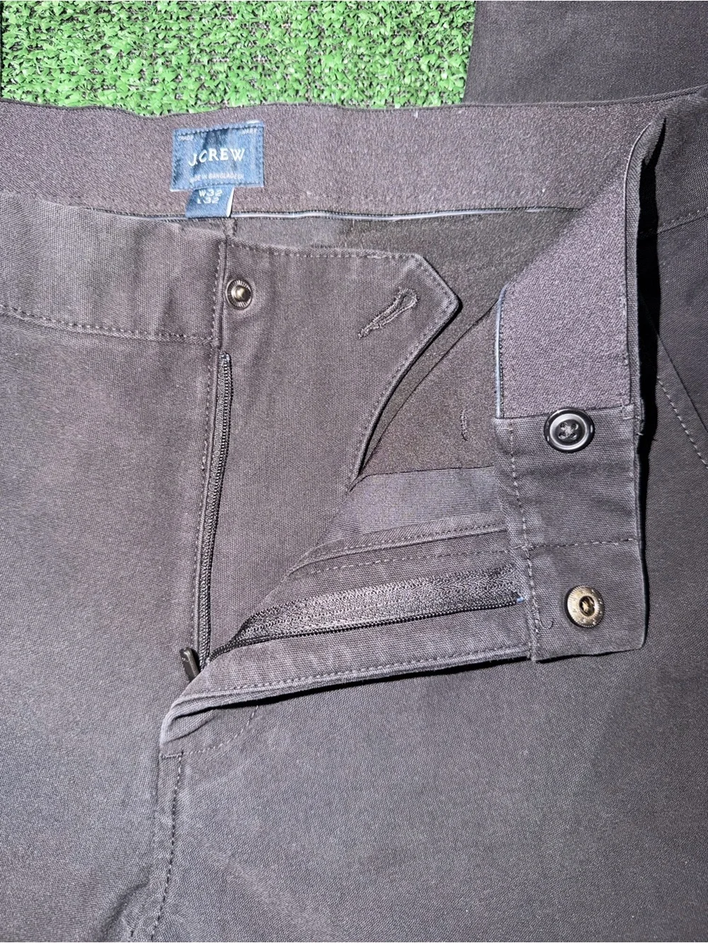 J.Crew 770 Straight Fit Pants Black Hidden Button Performance Chino Mens 32x32
